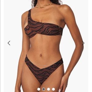 Asymmetrical Cross-Over Tiger Bikini Top and Delilah Tiger Bikini Bottom